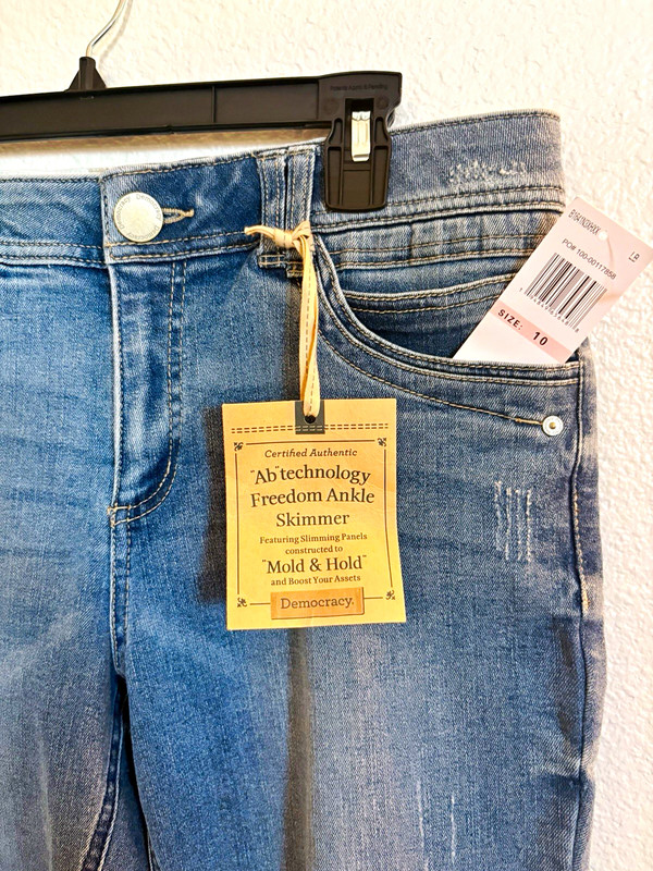 Democracy Ab Technology Mid Rise Skinny Ankle Jeans Blue Medium Wash Size 10