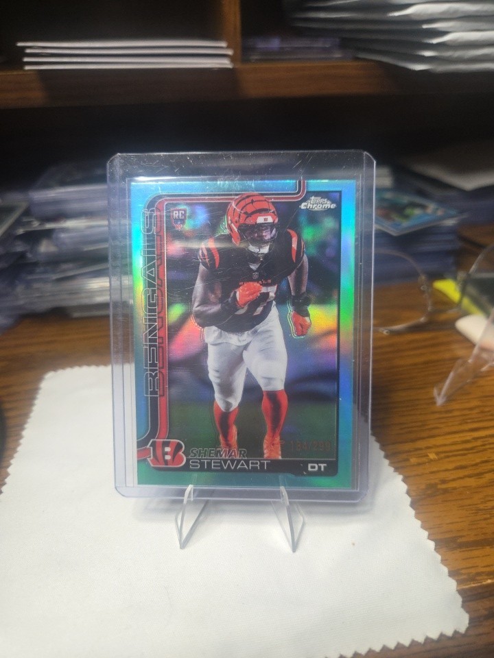 2025 Topps Chrome Shemar Stewart Aqua Refractor /299 Rookie Cincinnati Bengals