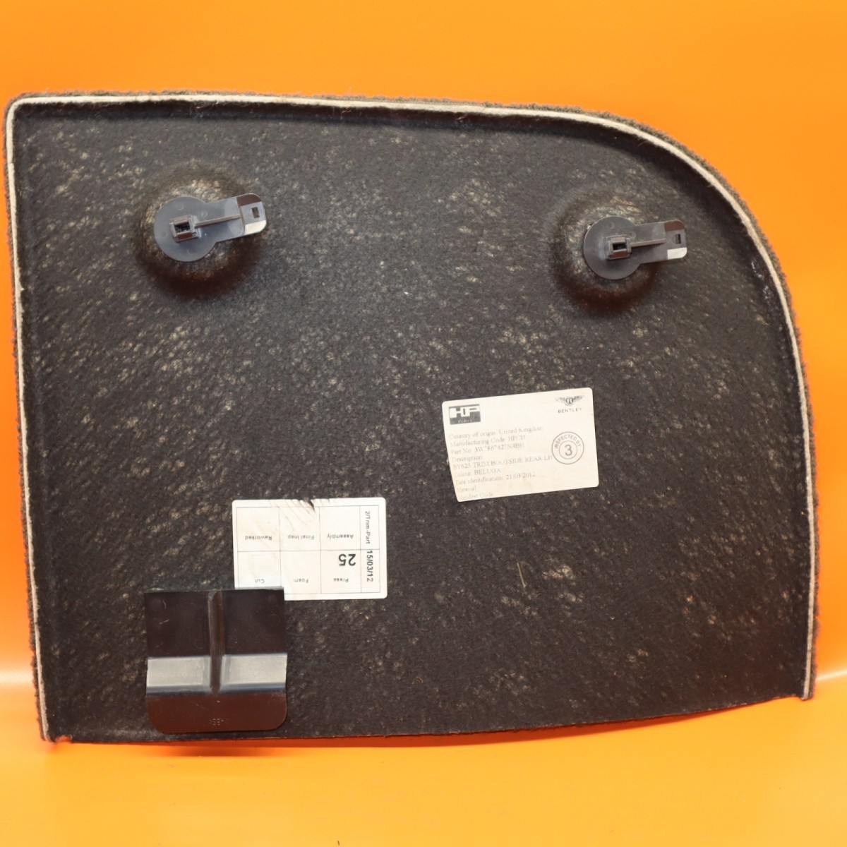 BENTLEY GTC TRUNK COVER TRIM BOOTSIDE LEFT 2011 2012 2013 2014 2015 3W7867427N