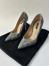 Dolce & Gabbana Pointed Toe Python Leather Pumps Heels Blue EU 39 US 8.5