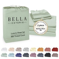 Bella Coterie Luxury Bamboo Viscose Split King Size Sheet Set 2 Fitted Shee...