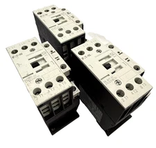 Lot of 3x Eaton XTCE018C01A Contactor, 3 Pole, 32 Amp, Frame C, 1Ncaux, 120VAC