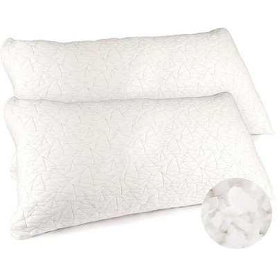 #ad #ad Queen Size Pillows 2 Pack Adjustable Memory Foam w Extra Stuffing Bamboo Cover $16.49