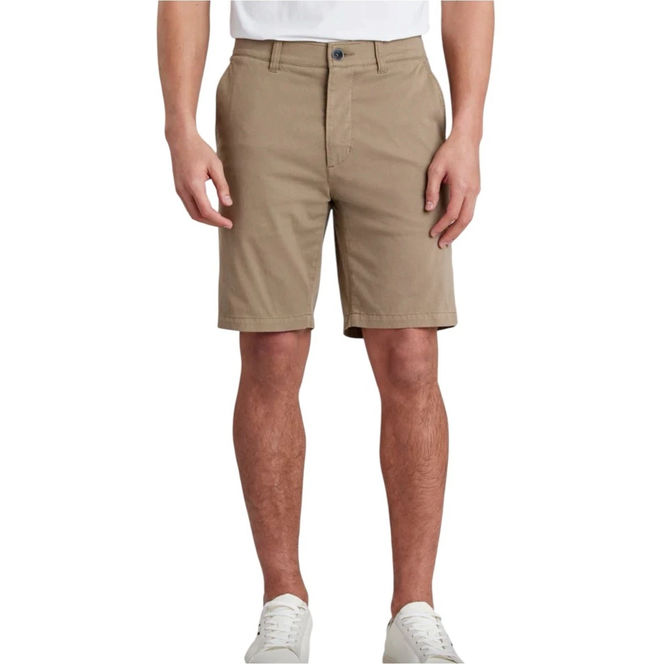Union Men's Classic Chino Shorts, Elastic Waistband, Color Tan, Size 30