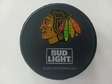 Chicago Blackhawks Bud Light Hockey Puck Bottle Opener NHL Hockey Black Rubber
