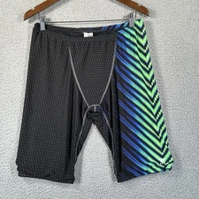 TYR South Bay Swim Team Jammer swimming swimsuit Size 38 Black Tiger Stripes