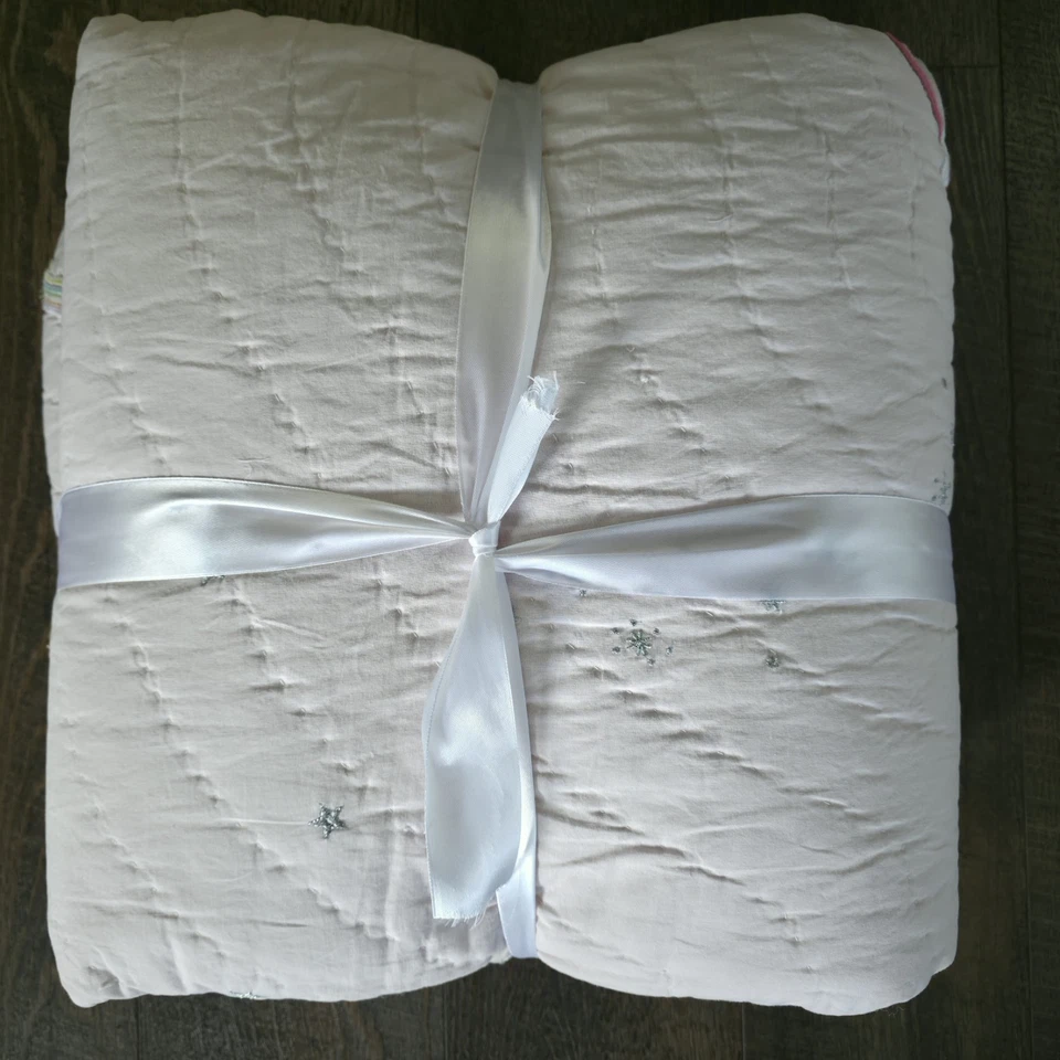 Pottery Barn Kids Rainbow Unicorn Quilt Full Queen Pink New - Image 3 of 4