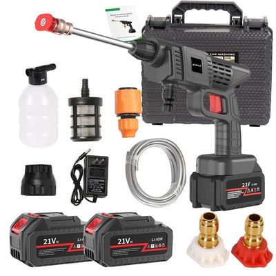 #ad #ad 21V Portable Cordless Pressure Washer with 2 Batteries Car Washer Full Kit $30.18