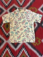 1940s 1950s Aupuni Hawaiian Shirt Rayon Halekulani Hotel Honolulu Hawaii RARE