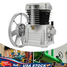 2hp Piston Air Compressor Pump Twin Cylinder Oil Lubricated Belt Drive Aluminum