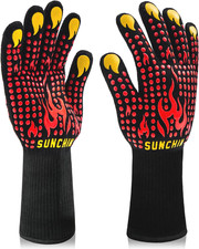 Heat Resistant BBQ Gloves, Oven Gloves, 1472 Degree F Thermal Gloves, 13.8In