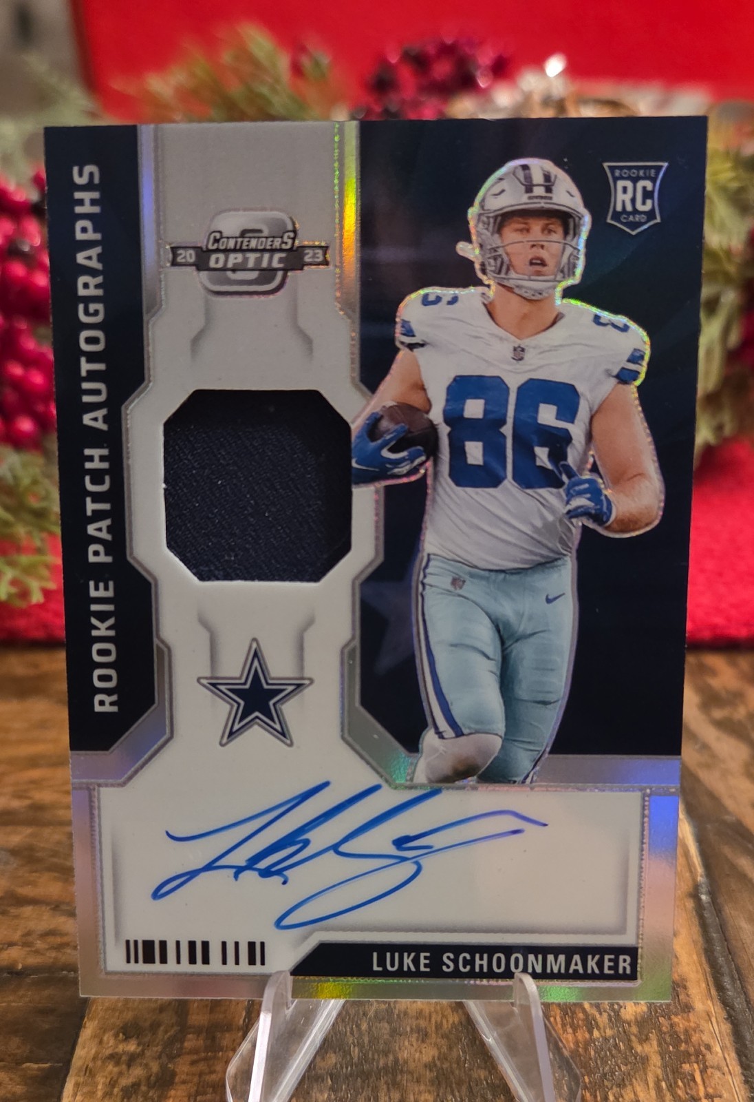 2023 Contenders Optic Rookie Patch Auto Luke Schoonmaker /75 AU MEM RC Cowboys