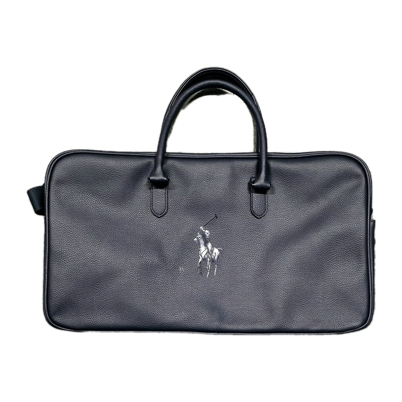 PONY RALPH LAUREN POLO Borsa a tracolla grande blu navy ecopelle palestra weekend
