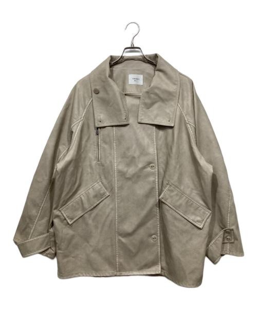 Ameri Synthetic Leather Jacket S Beige Ladies Use… - image 1