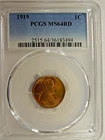 PCGS MS 64 Red 1919 Lincoln Cent