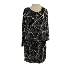 J CREW Dress Black White Jules Fanfare Shift Mini Career $188 Business Sz 4