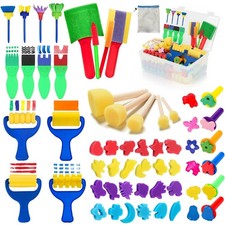 53-Pack Kids Sponge Paint Brushes, Washable Painting Brushes for Kids Toddler...
