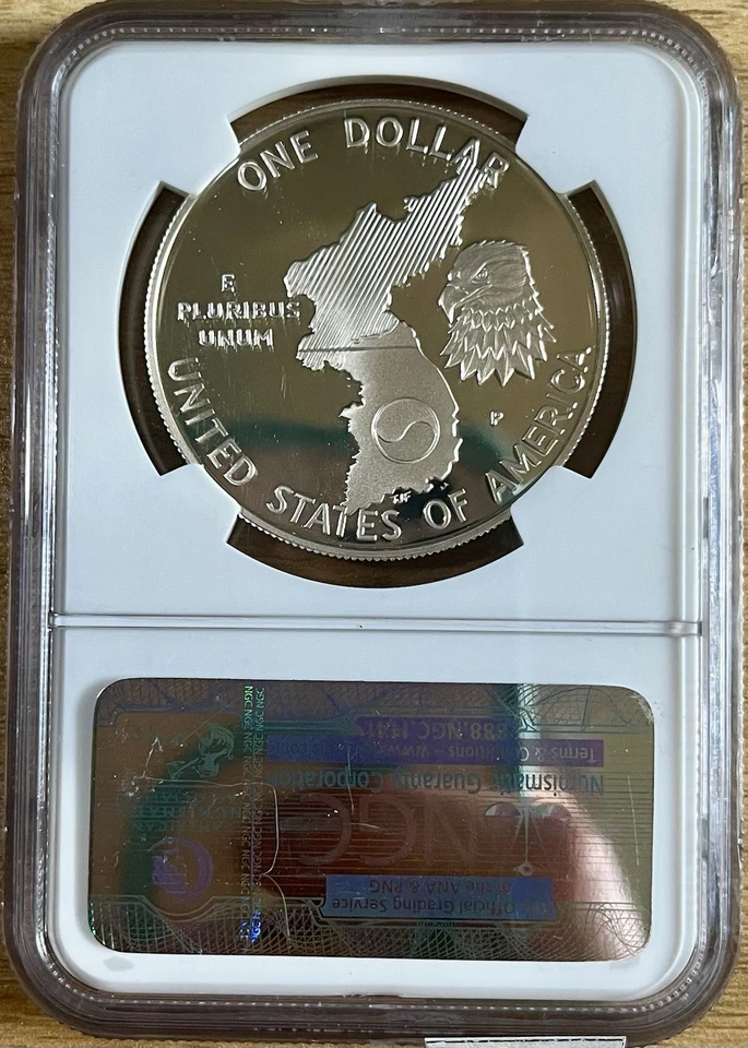 1991-P US Mint Korean War Memorial Proof Silver $1 Coin! NGC PF69 Ultra Cameo 🔥 - Image 2 of 2