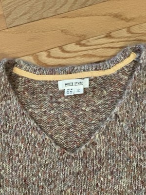 White Stuff Boutique V Neck Tweed Sweater Worn Once Classic Beauty $98