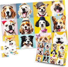Puzzles for Kids Ages 6-8 8-10 10-12 Year Old and Seniors- Cute Dogs Portrait Ji