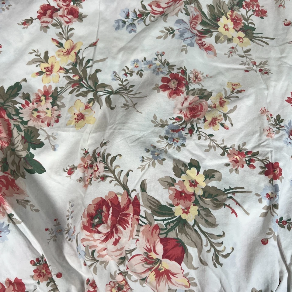 Винтажная эластичная простыня на резинке Ralph Lauren Petticoat цветочный узор коттедж королевский размер - Изображение 2 из 4
