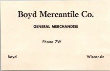 Boyd Mercantile Co Gen Merchandise Boyd WI c1958 Chippewa County WI Ad TAJ6-M8