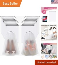 18 Pack Transparent Travel Shoe Bags - 11.8in x 15.7in, Durable  Versatile