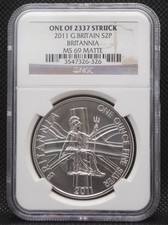 2011 G.BRITAIN S2P - L'UN DES 2337 FRAPPÉS - NGC MS 69 MATTE