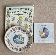 Wedgwood Beatrix Potter Nursery Ware Peter Rabbit Christmas Plate 1989