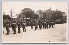 British Army Soldiers Marching Drill Parade Ground Barracks RPPC Real Photo