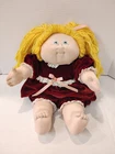 Cabbage Patch Style Doll Soft Sculpt Face Vintage Yellow Hair Blue Eyes