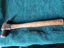 Vintage Old PLYMOUTH Claw Hammer  Wood Handle 12 1/4"