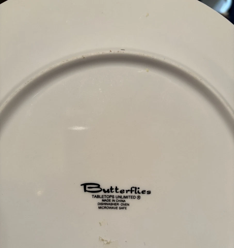 (2)Tabletops Unlimited Butterflies Dinner Plate 10 5/8 Butterfly Border - Image 3 of 3