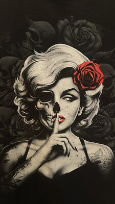 Marilyn Monroe Half Skull Drawing
