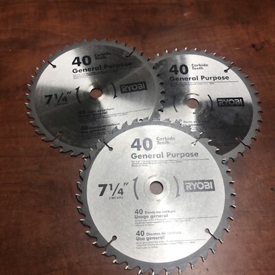 New OEM Parts 3x 7-1/4” 40 Tooth Blade for Ryobi TSS702 7-1/4