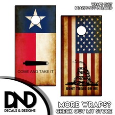 Texas Come and Take It and Dont Tread on Me Cornhole Board Decal Wraps Vinyl 2Pk