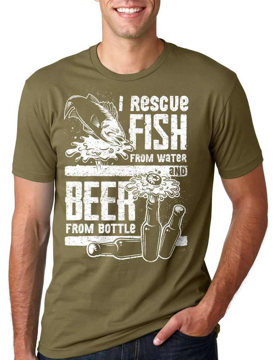 Funny Fishing Shirt Beer Fisherman T-shirt Gift Funny T-shirt Fishing  Apparel