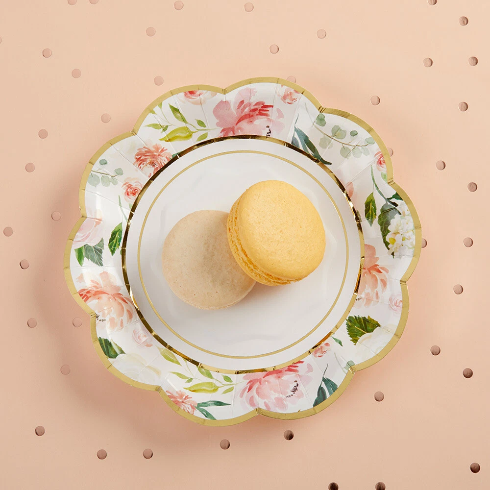 Baby pink top paper plates