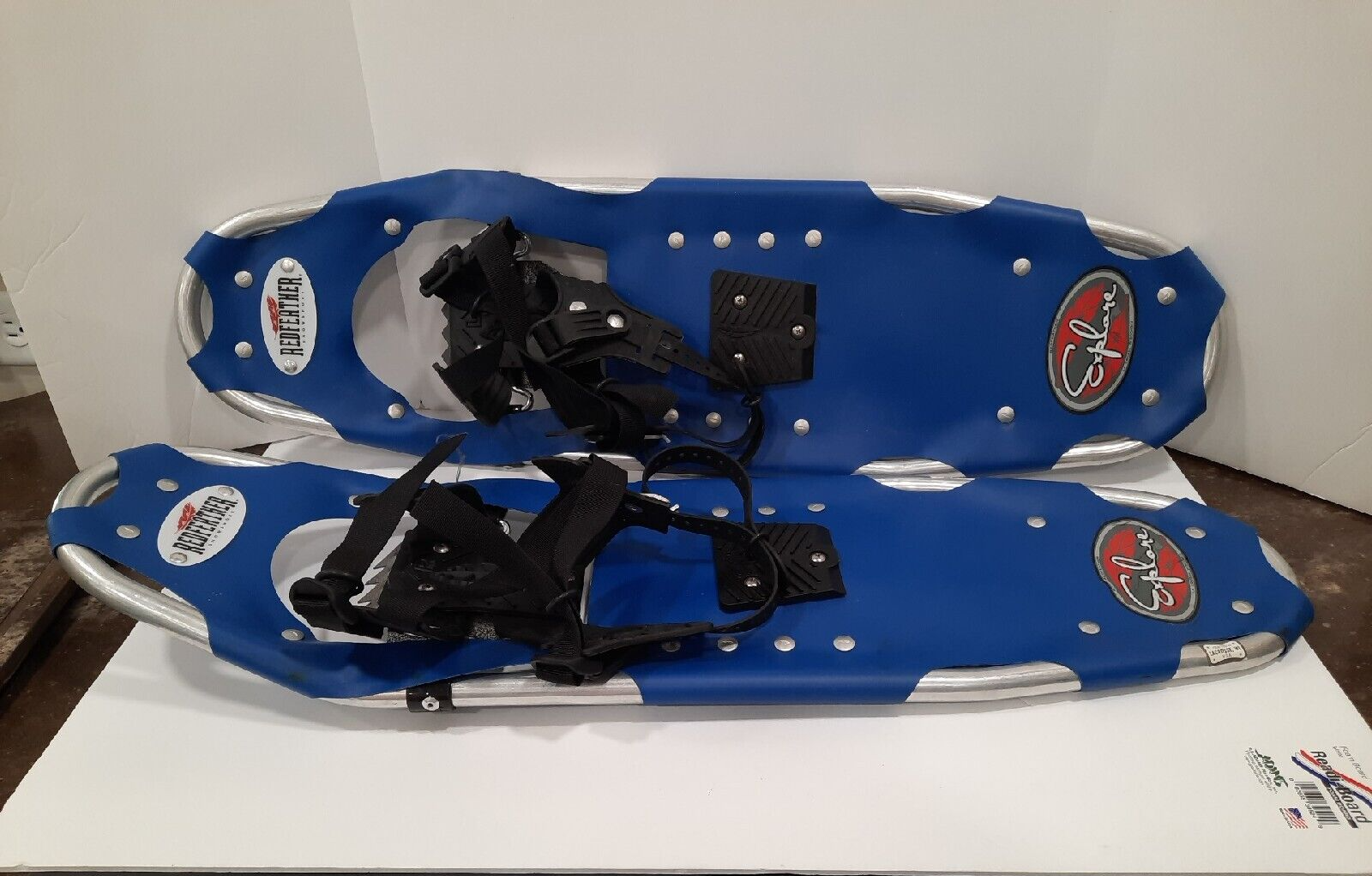 Redfeather Snow Shoes EXPLORE BLUE Vinyl Deck MADE IN USA Red Feather