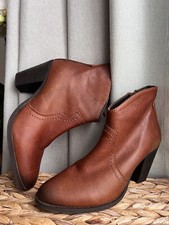Vanilla Moon Boots Brown Leather Heeled Ankle Boots Size UK 5 EU 38