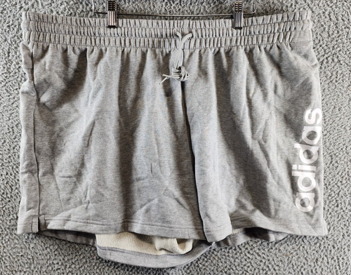 adidas Plus Essentials Linear Logo French Terry Shorts Women's 3X Gray Heather - Picture 2 of 17