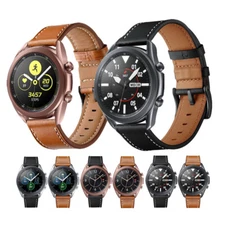 For Samsung Galaxy Watch 3 Band 41mm 45mm Classic Genuine Leather Wrist Strap