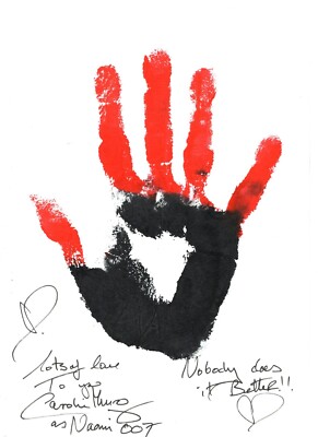 007 Bond Film Zitat 2 Tone Paint Art Handabdruck signiert von Caroline Munro - TT5