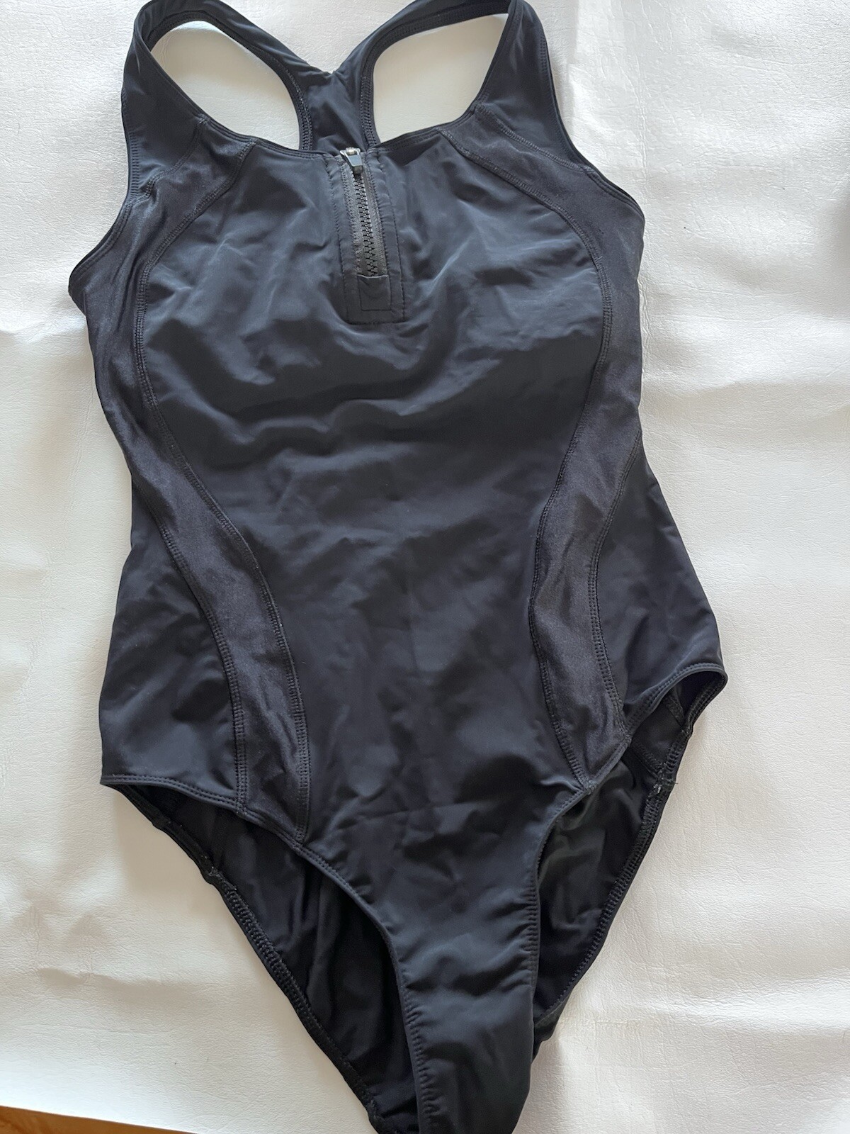 SWEATY BETTY British Design Neck Zip-Up One-Piece Swimsuit Sz S