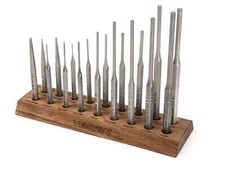 TEKTON Punch Set with Walnut Block (18-Piece) | 66564 | Made in USA