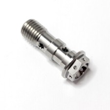 GSX-R1000 TITANIUM X Drilled M10 x 1.25 double banjo brake bolt. SV1000