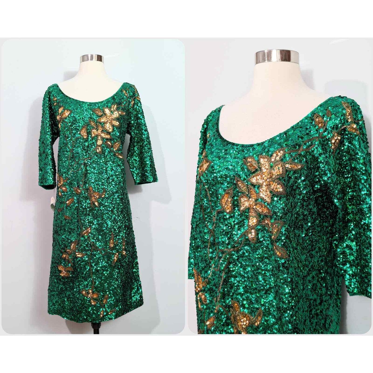green emerald velvet dress Luxury Emerald Green Sequin Train Evening Dress with Bow Overskirt SS648 main image 1