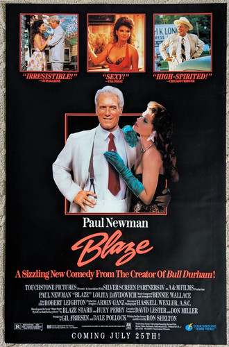 Blaze 1989 Home Video Movie Poster 26X40 Rolled 1 Sheet  Paul Newman