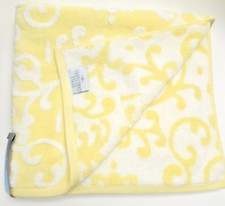 NEW STYLE SANCTUARY YELLOW,WHITE SWIRL PATTERN 100% COTTON BATH,OR 2 HAND TOWEL