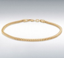 Solid 9ct Gold Franco Bracelet - 7.5 inch - UK Hallmarked